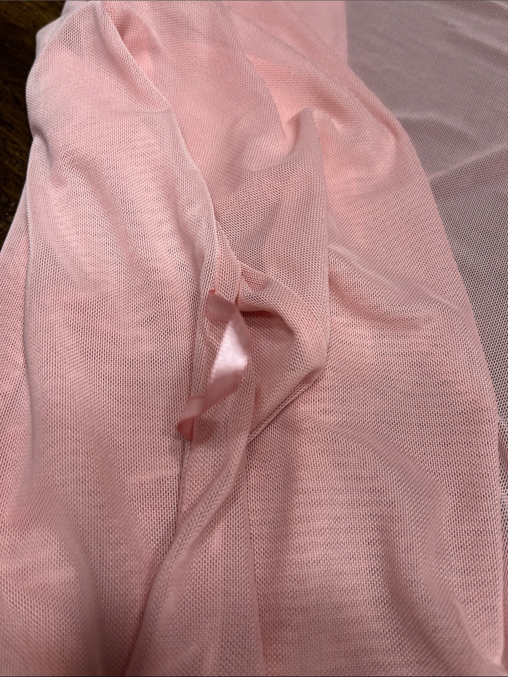 Sheer Lace-Trim Robe - Light Pink - Picture 5 of 5